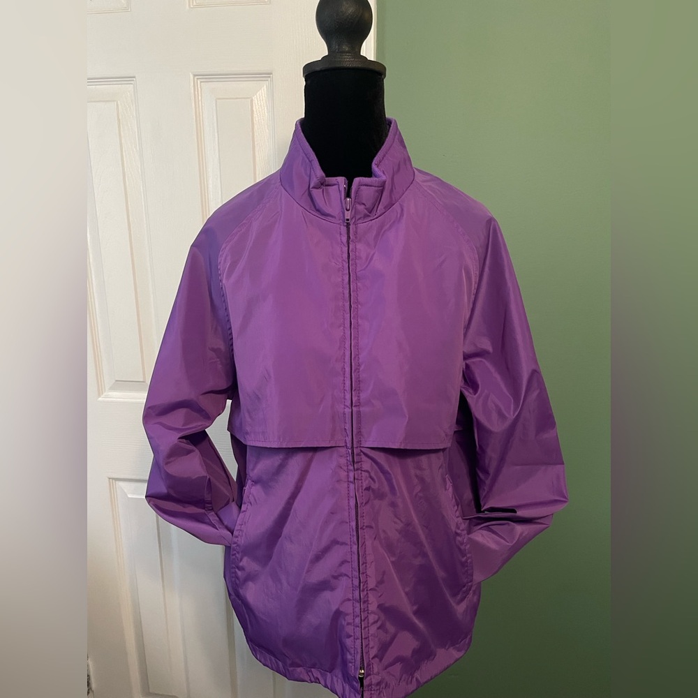 Vintage Lands’ End Purple Nylon Windbreaker Jacket (Made in Hong Kong) – Size M